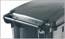 LPER Conteneur à déchets extérieur Professionnel 240 litres - Poubelle 2 Roues - Anthracite - Fabrication France éco-Responsable et Robuste 100% recyclé