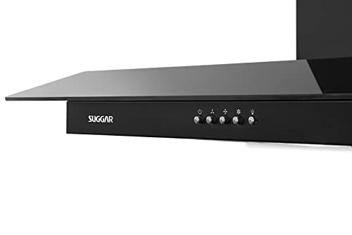 SUGGAR DEPURADOR E EXAUSTOR DE AR VIDRIO PRETO 90CM 127V