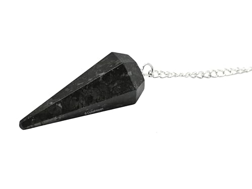 Image of Nuummite Pendulum Dowsing Tool - Natural Crystal Pendulum for Spiritual Guidance - Premium Dowser Pendulum for Accurate Divination and Energy Healing - Perfect for Energy Healing and Chakra Balancing - Handcrafted with Precision and Elegance