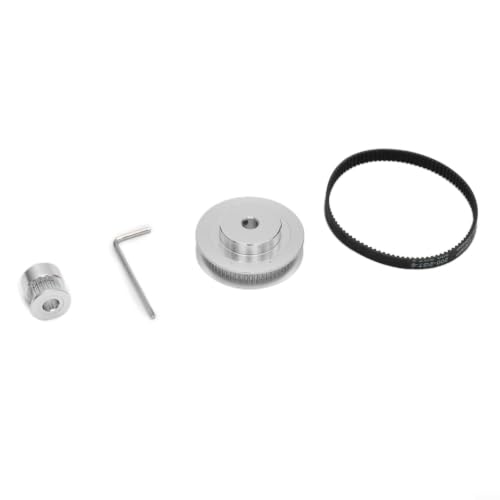 Juego de poleas de 20 y 60 dientes para correas de 6 mm de ancho con correa dentada cerrada de aluminio de 200 mm para impresoras 3D fresadoras CNC, transmisión de engranajes, incluye llave