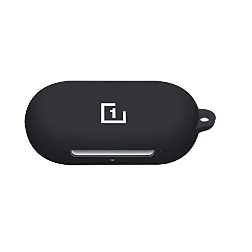 Techno Spark Compatible with OnePlus Buds Z Case, Youkei Silicone Case Cover Easy Carrying Protective Case Cover Compatible with OnePlus Buds Z (Black) (Earbuds is not Included)
