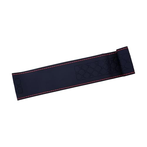 Image of Leather 25CM Universal Fit Car Steering Wheel Cover, Elastic Breathable and Odorless (Red-2)