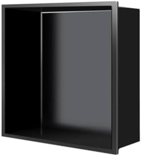 Waterproof Shower Niche Recessed,Shower Niche, Bathroom Wall Niche, Waterproof Stainless Steel Shower Niche, 1/2/3/4 Tier Shower Niche Shelf, No Tile Needed for,Black-90x28x12.5cm