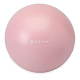 Gaiam Mini Ab Ball (Romance Rose), 8 Inch Inflatable Anti-Burst Exercise Ball for Core Strength, Pilates, Yoga, and Physical Therapy, Includes Inflation Straw, Plug & Downloadable Exercise Guide
