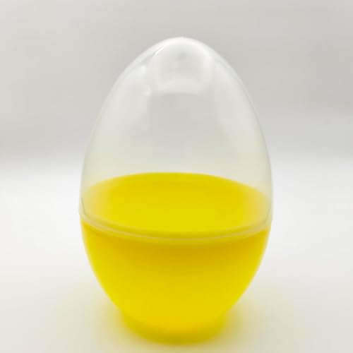 Huevo de Pascua transparente amarillo jumbo (30 cm), plástico con diseño fácil de abrir, decoración de Pascua para la búsqueda de huevos de Pascua y decoración de primavera