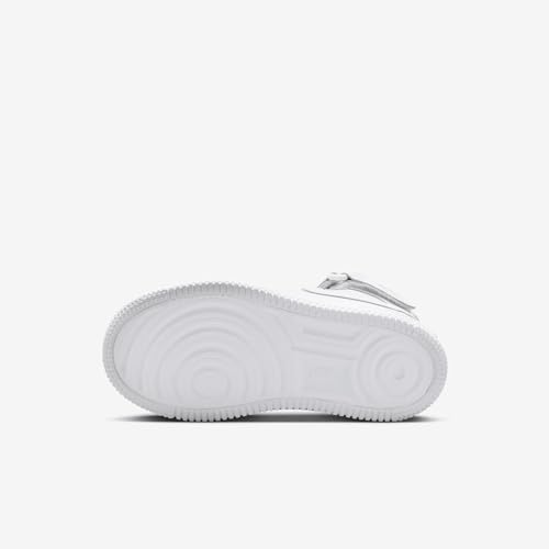 Nike Force 1 Mid EasyOn Little Kids' Shoes (FJ1917-111, White/White/White) Size 82