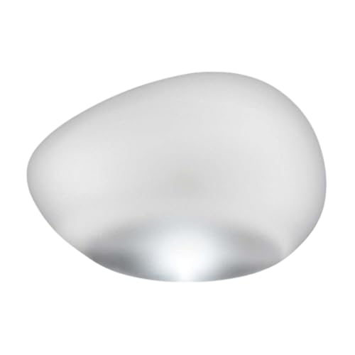 Galet lumineux solaire extérieur – LED blanc froid – verre opalin - 16.6 ×14.4 × 11 - Opalin
