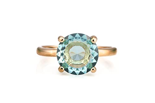 Bague fiançailles topaze ronde : la promesse éternelle gravée dans l'or rose