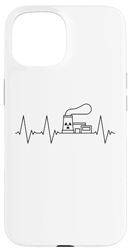 Técnico nuclear Línea de pulso de latido del corazón de la planta de energía nuclear Carcasa para iPhone 15