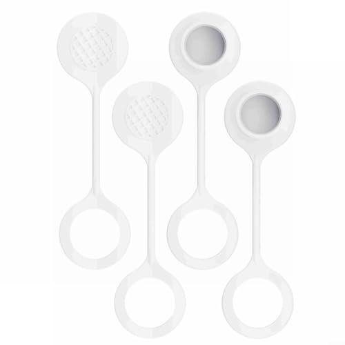 Tidgel Drain Cap with Tether for Igloo 25-70 Qt Coolers, Leak-Proof Threaded Replacement,Plastic Drainage Cover Kit,White (2/4 Pack)(Four sets)