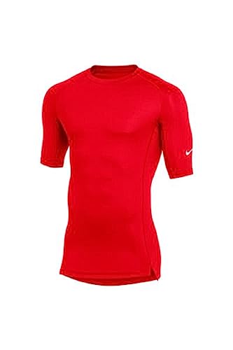 Nike Mens Pro Fitted Half Sleeve Tee (XXL, Red)