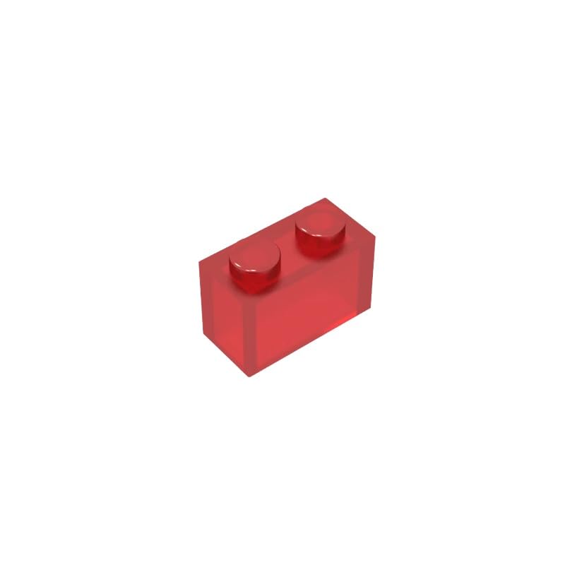 3065 bricks Brick 1x2 Without Bottom Tube 50 Pieces GDS-1545 Compatible with Lego Building Blocks Color:Trans Red — image 1