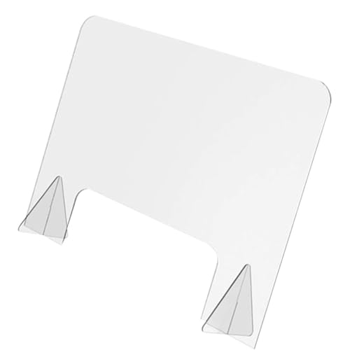 HOODANCOS Mampara Protectora Acrílica Transparente para Oficina y Comedor Panel Anti-estornudos Fácil de Instalar y Limpiar Separador de Mesa para Protección Personal