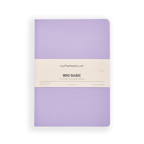 Image of myPAPERCLIP NeoBasic A5 Unruled Notebook | 192 Pages, 80 GSM, 250 GSM Soft Cover, A5 (5.83 x 8.27 in) | Purple