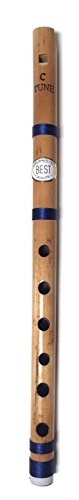 Beginners to Professional Indian Bamboo Flute Concert Natural Scale C 13 inch Fipple Flute Bamboo Bansuri Vansali