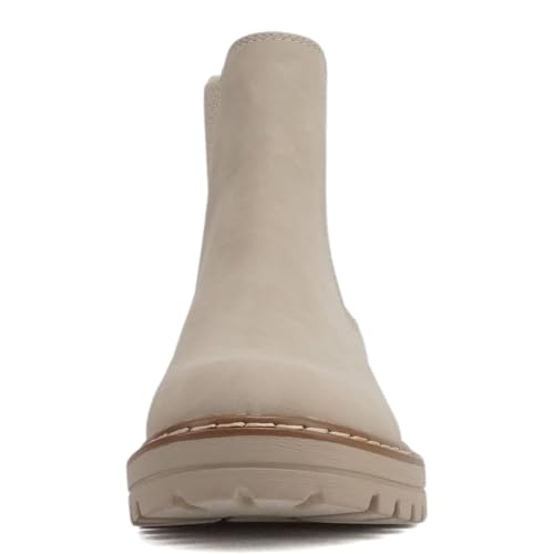 Image of Soda Pilot ~ Women Lug Sole Low Heel Chelsea Fashion Ankle Bootie w /Double Elastic Gore