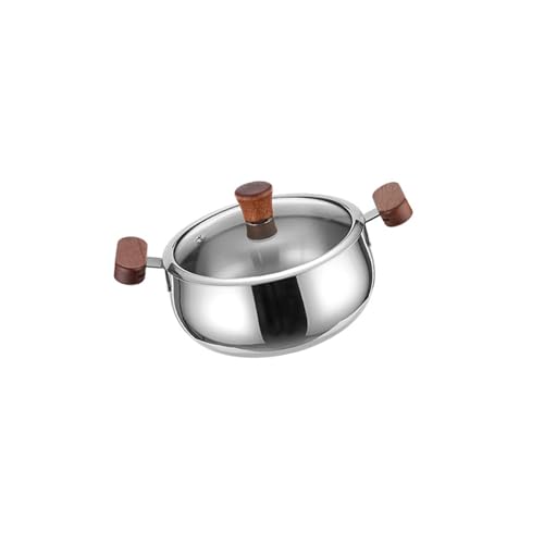 Ollas de acero inoxidable aptas para lavavajillas, tapa de vidrio, utensilios de cocina para hacer sopas, ollas de vapor con mango resistente al calor