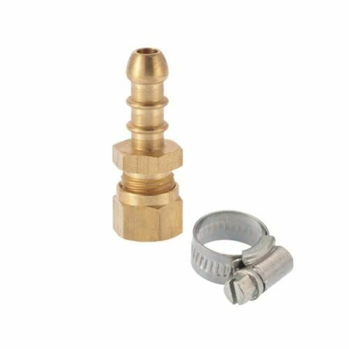 Calor 8mm Gas Hose Nozzle x 8mm Compression and Jubilee Clip
