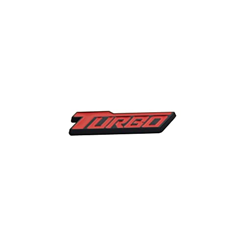 Image of 2 Pack Universal Metal Turbo Badge Emblem Car Auto Fender Trunk Tailgate Decal Sticker (Black Red)