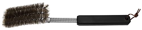 Cozze® Szczotka stalowa do grilla 40 cm – Do czyszczenia rusztu i kamienia do pizzy – Stal nierdzewna – Uchwyt z PP – Pasek skórzany – Wytrzymała i bezpieczna