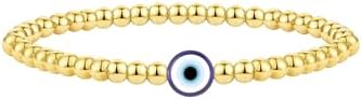 3mm Diamond Classic Tennis Bracelet for Women Dainty, Gold Jesus Cross Bracelets Trendy, 14K Gold Plated Heart/Evil Eye/Pearl/Starfish & Seashell Charm Bracelets for Women Bulk