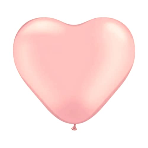 Globos en forma de corazón (30 cm) - 6 globos rosados - Ideal para fiestas de cumpleaños - bautismo - baby shower - aniversario Cover
