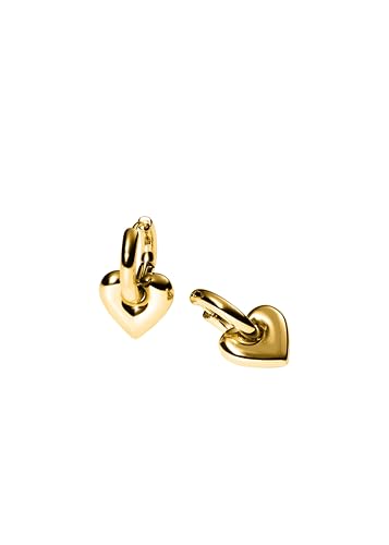 Purelei Heart Hoops wasserfest | Creolen mit abnehmbaren Herz-Anhängern | Edelstahl & 14K/18K Vergoldung | Vielseitige Ohrringe als Symbol für Offenheit & Freundlichkeit (Gold)