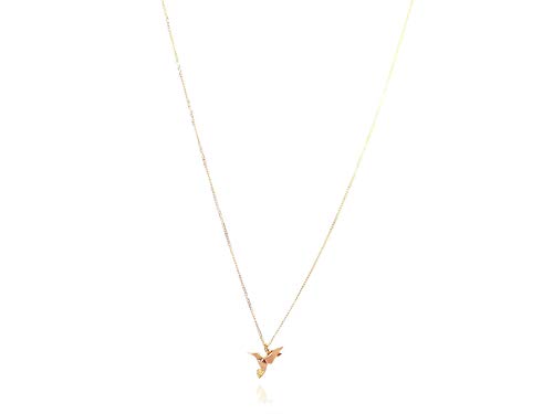 Necklace Gold Plated Origami Hummingbird Pendant2