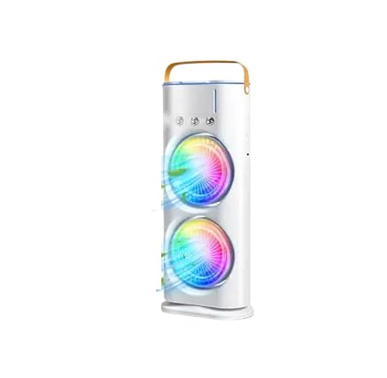 Cooler for Room Cooling Mini AC Portable Mini Fan Artic Cooler with 7 Colors LED Light, 1/2/3 H Timer, 3 Wind Speeds and 3 Spray Modes for Office,Home,Dorm,Travel (Double Fan)-image-46