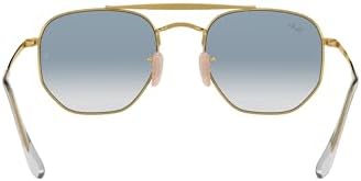 Ray-Ban Unisex-Adult Round Sunglasses Gold Frame Blue Lens Free