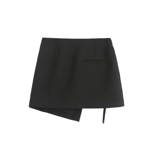 Jupe courte noire style asymétrique à taille haute coupe décontractée tendance printemps - 3