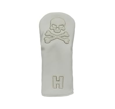 Scott Edward White Skull Golf Club Cover for Hybrid Wood,Thick synthetic leather,Waterproof and Wear-resistant,Interesting,Lightweight,Cool(White H#） — image 1