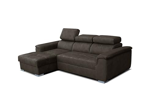 Robin Inspire Canapé d'angle Salon avec Fonction De Couchage Convertible en Lit Coffre Divan 3 Appuie Tête Amovibles en Forme De L Silver Marvel À Gauche...