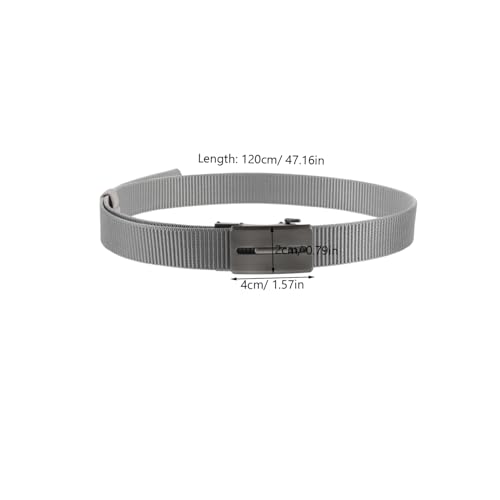 FRCOLOR Men's Adjustable Nylon Ratchet Belt Grey Automatic Buckle for Casual Formal and Outdoor Use Versatile Design for Everyday Wear4