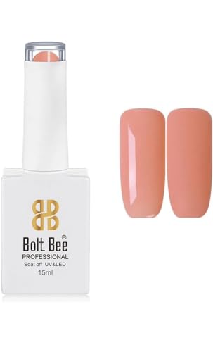Image of BOLT BEE 15ML Gel Nail Polish 1Pc Clear Pink Glitter Nail Polish Soak Off UV LED Nail Gel Polish Nail Art Starter Manicure Salon DIY at Home, 0.5 OZ (1) (108)