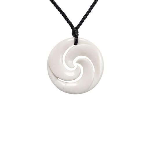 Amulette de style maori pendentif koru en os idée cadeau spirituel