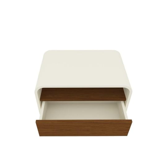 Mesa de Cabeceira 1 Gaveta Innova Moderno Off White/castanho