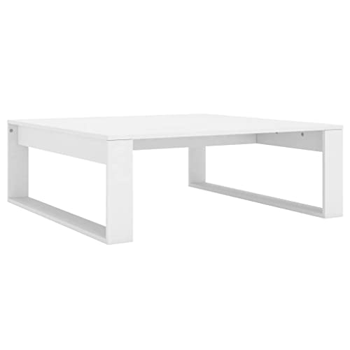 vidaXL Table Basse Table d'Appoint Table de Canapé Meuble de Salle de Séjour Bout de Canapé Salon Intérieur Blanc 100x100x35 cm Aggloméré