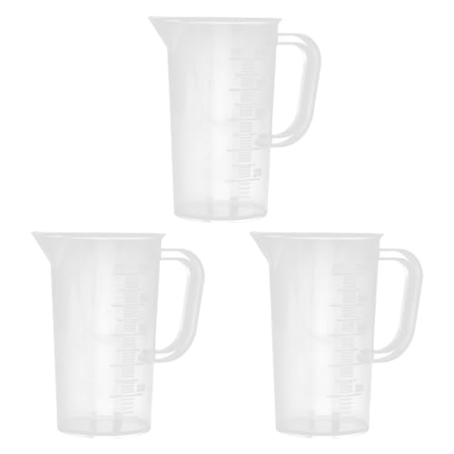 Zerodeko 3 Vasos Medidores de Plástico Transparentes 100 Ml con Mango y Escala, Tazas de Báscula para Cocina, Panadería y Medición Precisa de Líquidos Hogar