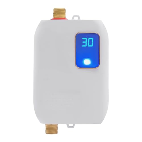 Cpolebev Calentador de Agua, Calentador de Agua InstantáNeo EléCtrico PortáTil de 3500 W con ProteccióN Sobrecalentamiento, para Cocina, BañO Enchufe de la UE