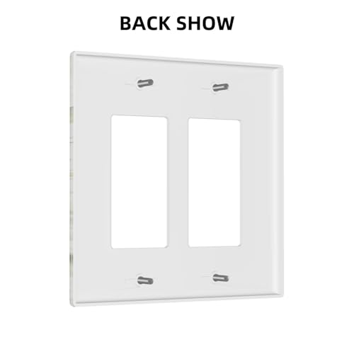 Decorative Outlet Covers Rustic Ink Green Leaves White Florals Flower 2 Gang Light Switch Cover Plate Double Rocker Wall Plate Switch Plate Covers Faceplate for Bedroom Home Decor