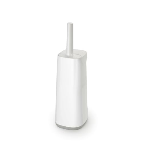 Joseph Joseph Flex Plus - Smart Hygienic Silicone Toilet Brush with Storage Bay Caddy, flexible, anti-drip, anti-clog deep clean head - Large, White/Grey by Joseph Joseph - Image 2