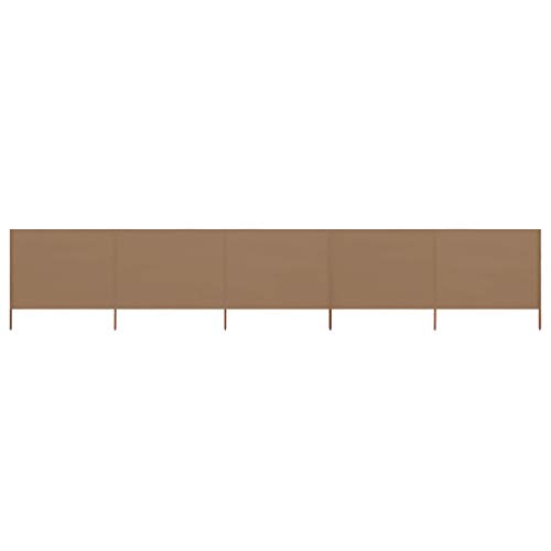 Paravientos de 5 paneles para camping, caravana, festival y playa, cortavientos, refugio de sol, protección contra el sol, protección contra el viento, de madera, 5 paneles, tela de 600 x 80 m, lona