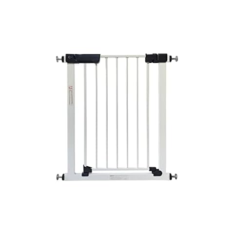 Callowesse Kuvasz Stair and Door Safety Gate 96cm Narrow 67-73cm for Baby Dogs Pets Pressure Fit Easy Install Indoor for Children Puppy Doggy No Drill Gate Doorway White Steel Cover
