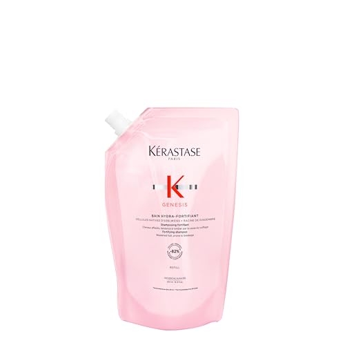 Kérastase | Shampoo Bain | Genesis Hydra-Fortifiant | Tratamento antiqueda para cabelos enfraquecidos | Hidratação | Menos quebra | Raiz de Gengibre | Flor de Edelweiss | Refil | 500ml