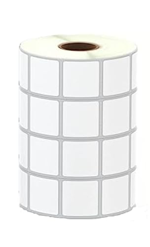 Image of True-Ally 25x25 (Chromo) Barcode Square Label Sticker - 25mm x 25mm - 4 Ups - 4000 Labels /Roll - White Self Adhesive Sticker for Barcoding(Ribbon Required) (1)