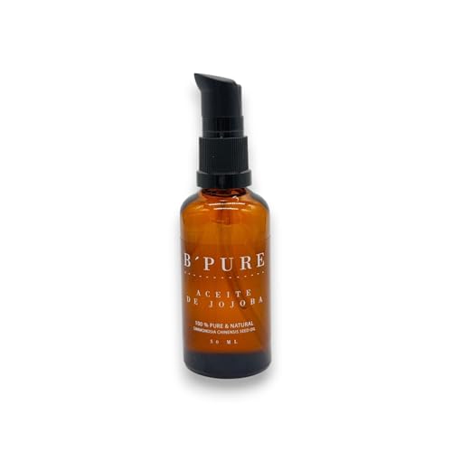B'Pure Aceite de Jojoba 100% Puro 50ml Orgánico Prensado en Frio Natural Hidratante para Cabello, Cara, Cuticulas, Cuerpo y Uñas Jojoba Oil