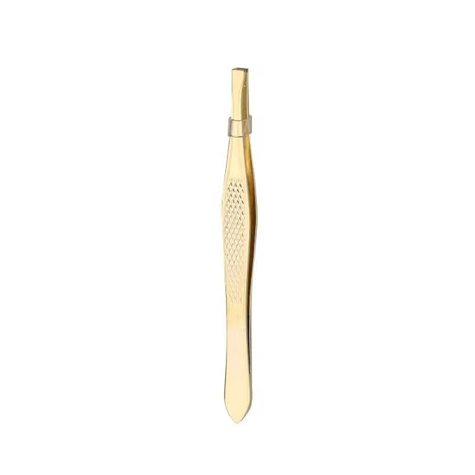 GIRLYZ ATTIRE Professional Eyebrow Golden Tweezer Stainless Steel Slant Tip | Precision Hair Removal Tool for Women (GOLDEN) (Pack of 2)-image-47