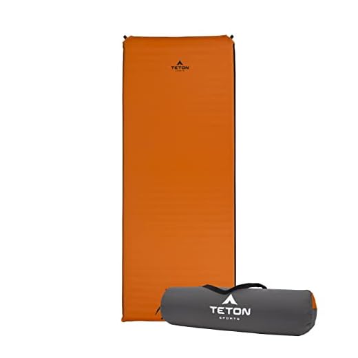 TETON Sports XXL Sleeping Pad; Sleeping Mat for Camping, Backpacking, Hiking, Orange, 78x30x2.5 inches/XXL (1043A)