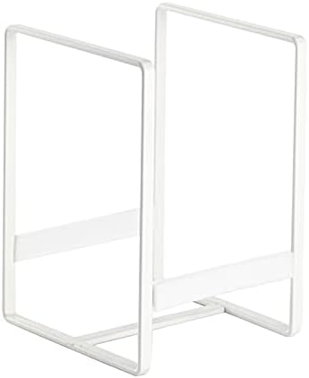 Klyuqoz Plate Organizer, Dish Metal Organizer Rack For Kitchen Cabinet, Pantry, Shelves, Frying Pans, Lids, Cutting Boards, Vertical or Horizontal Placement (White)